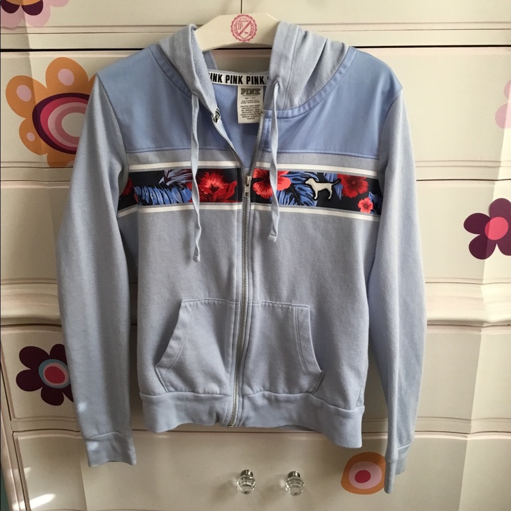 Pink VS Hoodie Sweatshirt Floral Hawaii 2016